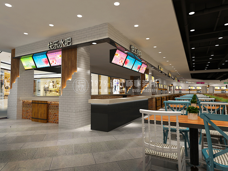 美食廣場局部店面裝修設計效果圖
