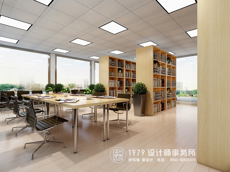 簡單大方又不失素雅的閱覽室裝修設計效果圖
