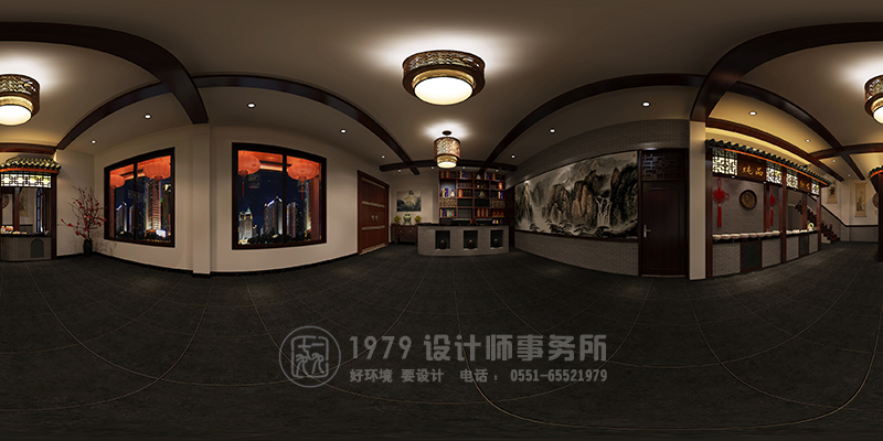 中式餐廳裝修設(shè)計360全景圖