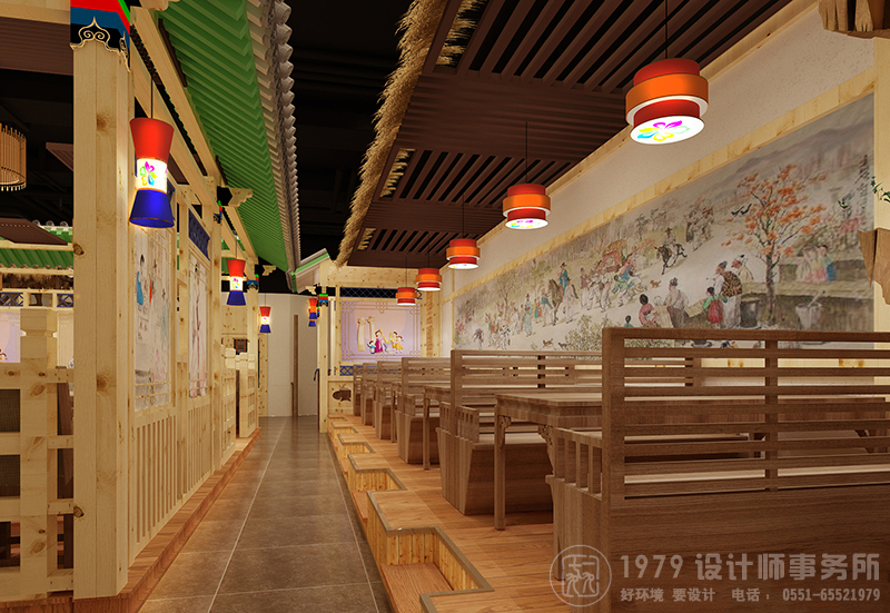 合肥櫻花樹朝鮮餐廳六人區(qū)用餐區(qū)裝修設計效果圖