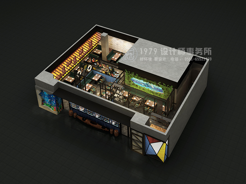 合肥于記香辣蝦火鍋店設(shè)計(jì)俯覽圖